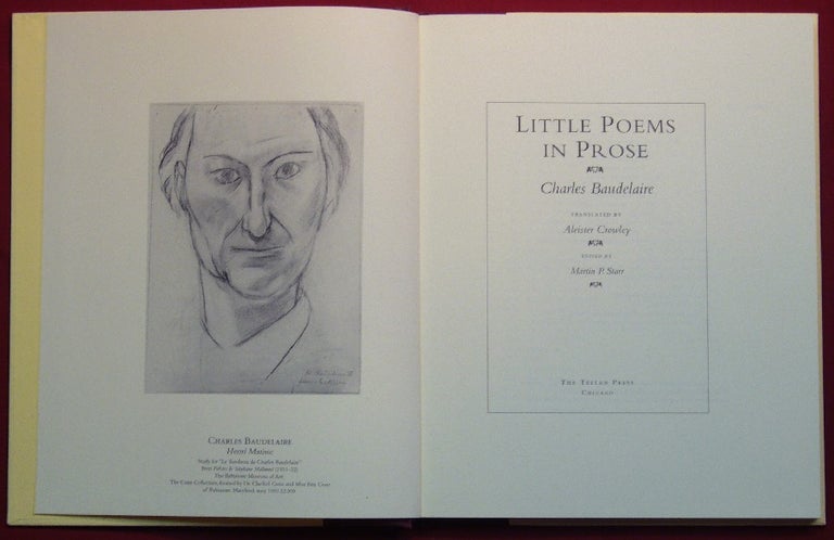 Item #15590 Little Poems in Prose. Charles. . BAUDELAIRE, Martin P. Starr, Aleister - Translates CROWLEY.