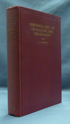 Item #17742 Bibliography of Character and Personality. A. A. ROBACK