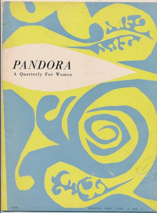 Item #17880 Pandora: A Quarterly for Women - Vol.1, No.1, Spring 1962. Ruth ANGRESS, Ann WIGGER