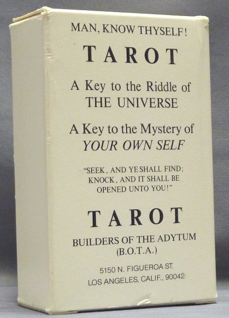 Item #18557 Tarot, Builders of the Adytum (B.O.T.A) [ Man, Know Thyself. A Key to the Riddle of the Universe. A Key to the Mystery of Your Own Self. "Seek and Ye Shall Find, Knock , and it Shall be Opened Unto You!" (Boxed Tarot deck). B O. T. A.