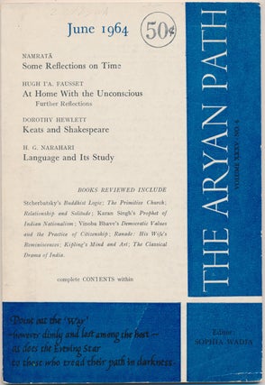 Item #22883 The Aryan Path - June 1964 (Vol. XXXV, No. 6). Sophia WADIA