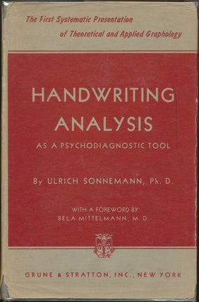 Item #24041 Handwriting Analysis as a Psychodiagnostic Tool: A Study in General and Clinical...