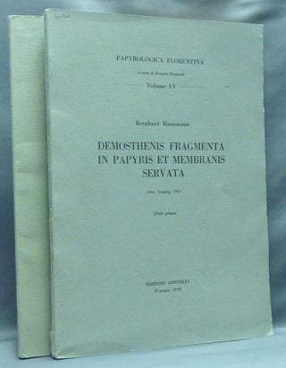 Item #30127 Demosthenis Fragmenta in Papyris et Membranis Servata. (Pars Prima et Pars Secunda)...