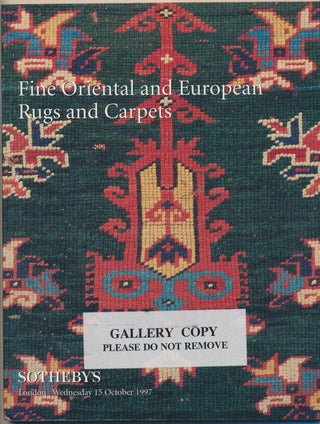 Item #30199 Sotheby's Fine Oriental and European Rugs and Carpets: London, 15 October 1997....