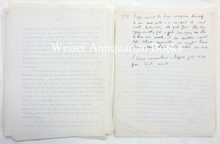 A collection of original typescript papers by Aleister Crowley outlining the history of his relationship with John Bland Jameson. Some pages with extensive manuscript insertions and corrections in Crowley's handwriting. About 54pp on 48 leaves.