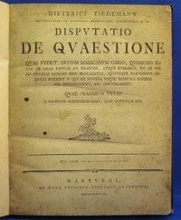 Item #33284 Disputatio de Quaestione quae fuerit artium magicarum origo, quomodo illae Asiae...