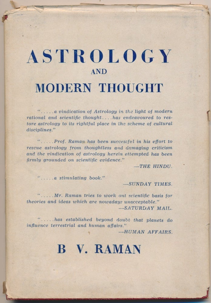Item #3370 Astrology and Modern Thought. Bangalore Venkata RAMAN.