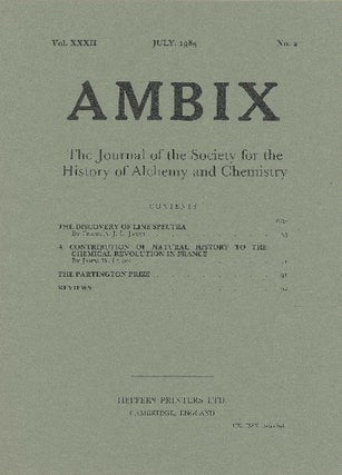 Item #34359 AMBIX. The Journal of the Society for the History of Alchemy and Chemistry. Vol....