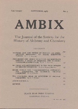 Item #34365 AMBIX. The Journal of the Society for the History of Alchemy and Chemistry. Vol....
