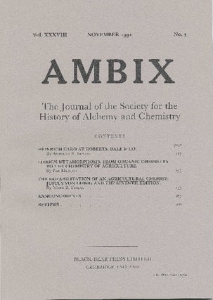 Item #34375 AMBIX. The Journal of the Society for the History of Alchemy and Chemistry. Vol....