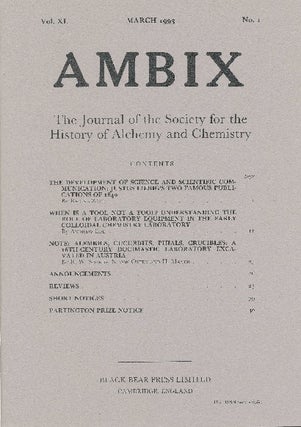 Item #34380 AMBIX. The Journal of the Society for the History of Alchemy and Chemistry. Vol....