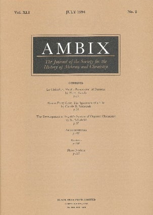 Item #34389 AMBIX. The Journal of the Society for the History of Alchemy and Chemistry. Vol....