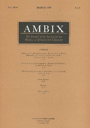 Item #34394 AMBIX. The Journal of the Society for the History of Alchemy and Chemistry. Vol....