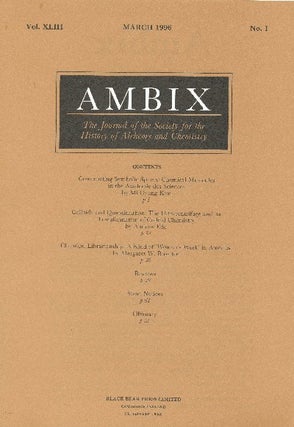 Item #34401 AMBIX. The Journal of the Society for the History of Alchemy and Chemistry. Vol....