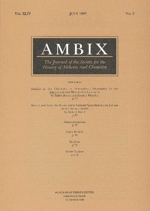 Item #34405 AMBIX. The Journal of the Society for the History of Alchemy and Chemistry. Vol....