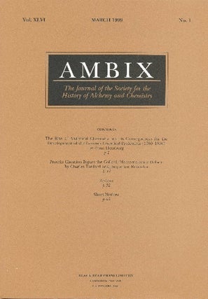 Item #34412 AMBIX. The Journal of the Society for the History of Alchemy and Chemistry. Vol....