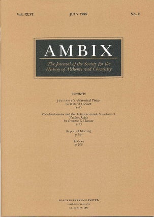 Item #34413 AMBIX. The Journal of the Society for the History of Alchemy and Chemistry. Vol....