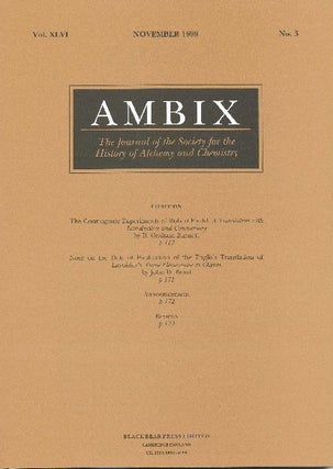 Item #34414 AMBIX. The Journal of the Society for the History of Alchemy and Chemistry. Vol....