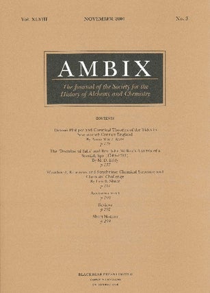 Item #34424 AMBIX. The Journal of the Society for the History of Alchemy and Chemistry. Vol....