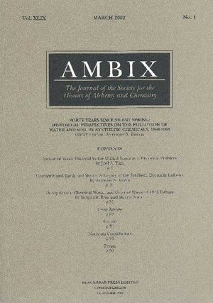 Item #34635 AMBIX. The Journal of the Society for the History of Alchemy and Chemistry. Vol....