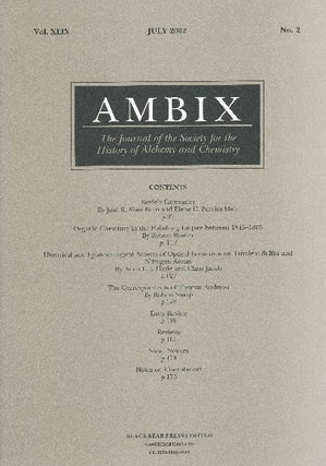 Item #34636 AMBIX. The Journal of the Society for the History of Alchemy and Chemistry. Vol....