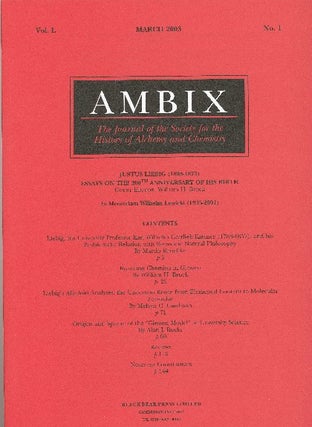 Item #34642 AMBIX. The Journal of the Society for the History of Alchemy and Chemistry. Vol....
