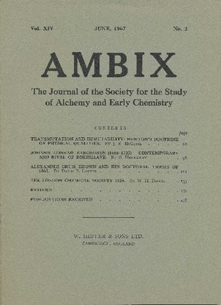 Item #34650 AMBIX. The Journal of the Society for the Study of Alchemy and Early Chemistry....