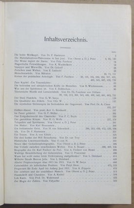 Zentralblatt für Okkultismus. Monatsschrift zur Erforschung der gesamten Geheimwissenschaften. IV. Jahrgang 1910 / 1911; (Volume IV, issues no. 1 - 12 ).