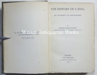 The History of a Soul. An Attempt at Psychology.