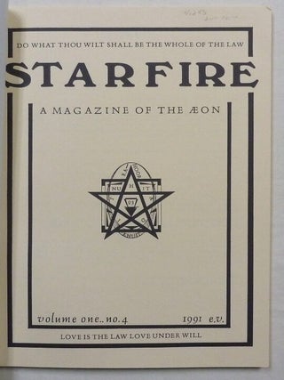 Starfire, Vol. I No. 4, A Magazine of the Aeon.