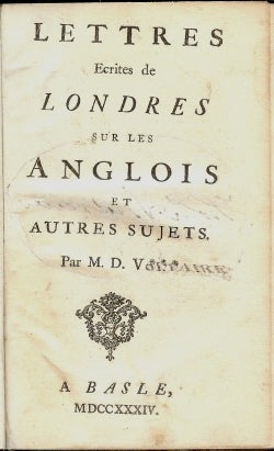 Lettres, Ecrites de Londres sur Les Anglois et Autres Sujets.