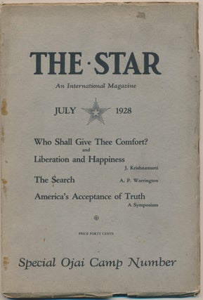 Item #45649 The Star: An International Magazine - Vol.I, No.7, July 1928 - Special Ojai Camp...