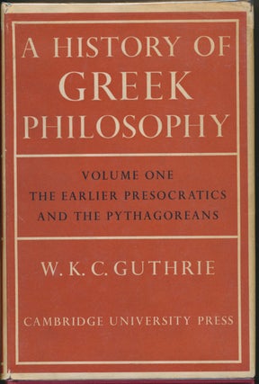 Item #48161 A History of Philosophy, Volume One: The Earlier Presocratics and the Pythagoreans....
