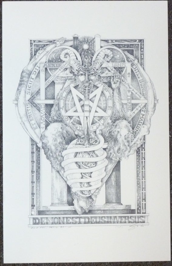 A signed, limited-edition print of an original tarot design Old Pan ...
