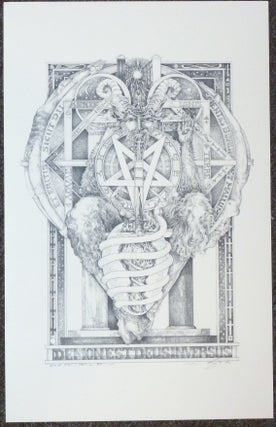 Item #50931 A signed, limited-edition print of an original tarot design "Old Pan / Devil" by...