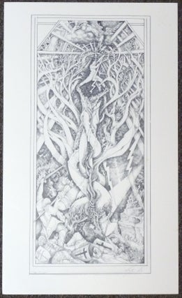 Item #50941 A signed, limited-edition print of an original tarot design "Tower" by Leigh...