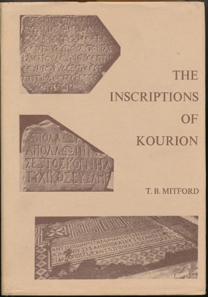 Item #51060 The Inscriptions of Kourion. T. B. MITFORD