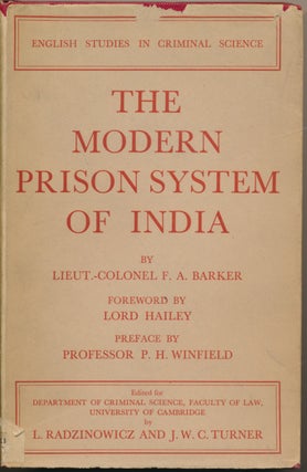 Item #51235 The Modern Prison System of India: A Report to the Department; [ English Studies in...