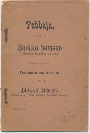 Item #51928 Pabbaja. Bhikku SUMANO, Bhikku Silacara