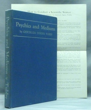 Item #53544 Psychics and Mediums: A Manual and Bibliography for Students. Gertrude Ogden TUBBY