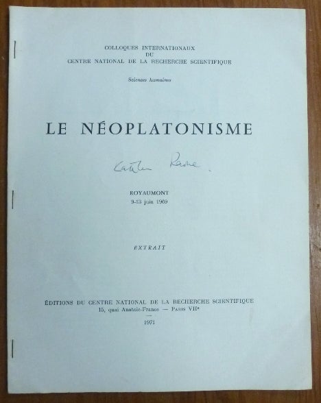 Item #54515 Thomas Taylor et Le Mouvement Romantique Anglais [ Le Neoplatonisme ] Royaumont 9-13 Juin 1969. Thomas TAYLOR, Kathleen Raine, Signed.