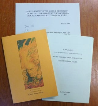 Item #55466 Revised Notes Towards A Bibliography of Austin Osman Spare & related ephemera. Clive...