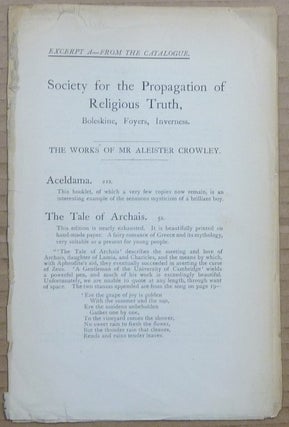 Item #55936 [ Excerpt A - from the Catalogue ] Society for the Propagation of Religious Truth....