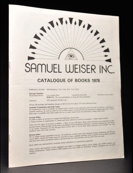 Samuel Weiser Inc., Catalogue of Books 1978 | Samuel Weiser | First Edition