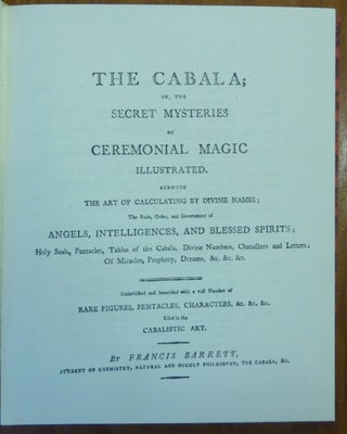 The Magus, or Celestial Intelligencer, Part 5 [ V ]. The Perfection and Key of the Cabala; The Rare Text Library