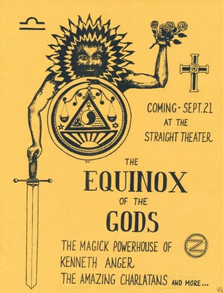 Item #57993 A reprint of a handbill for the famous "Equinox of the Gods" performance which took...