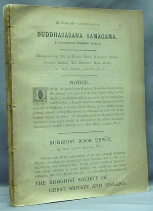Item #58009 Buddhism. An Illustrated Review. October 1905. Volume 2, No. 2. Allan BENNETT,...