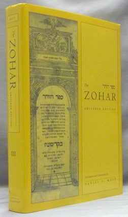 Item #58543 The Zohar: Pritzker Edition, Volume III (Volume Three). Daniel C. MATT, Joel Hecker...