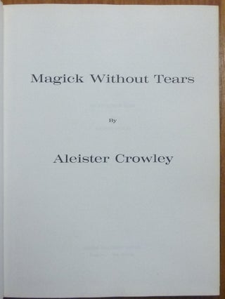 Magick Without Tears.
