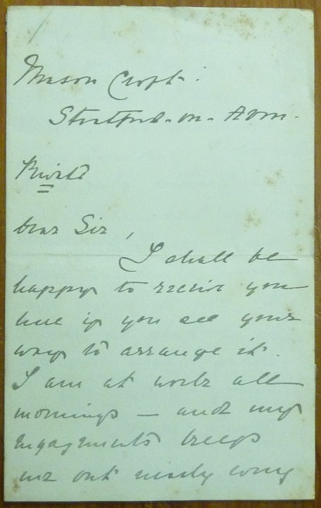 Item #58894 An Autograph Letter, Signed, Dated Jan 21, 1901. Marie CORELLI.